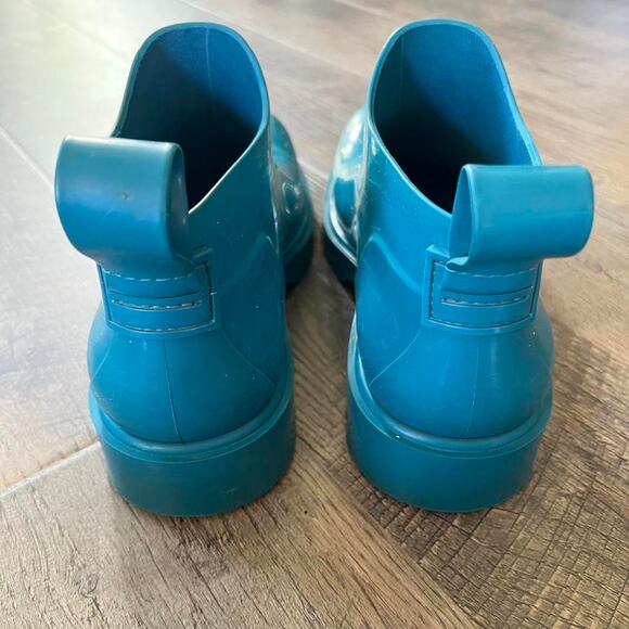 Bottega Veneta Puddle Boots • Size EU 39 (Unisex) • Teal Rubber Ankle Boots • - Picture 3 of 6